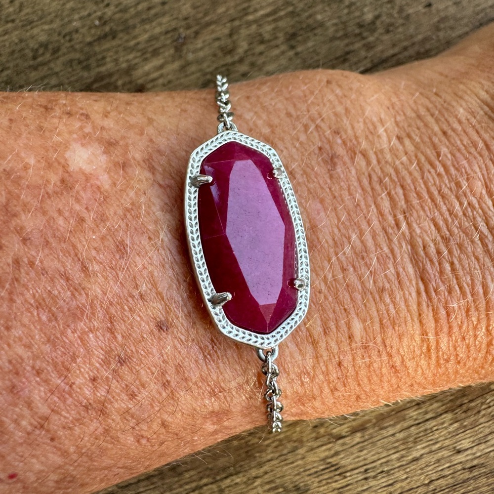 Kendra Scott Magenta/Purple Jade *Bracelet in Silver Adjustable